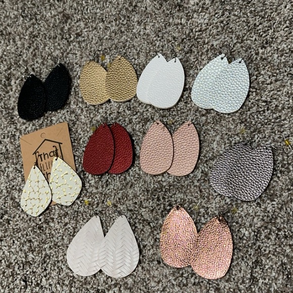 Teardrop Leather Earrings - Picture 1 of 1